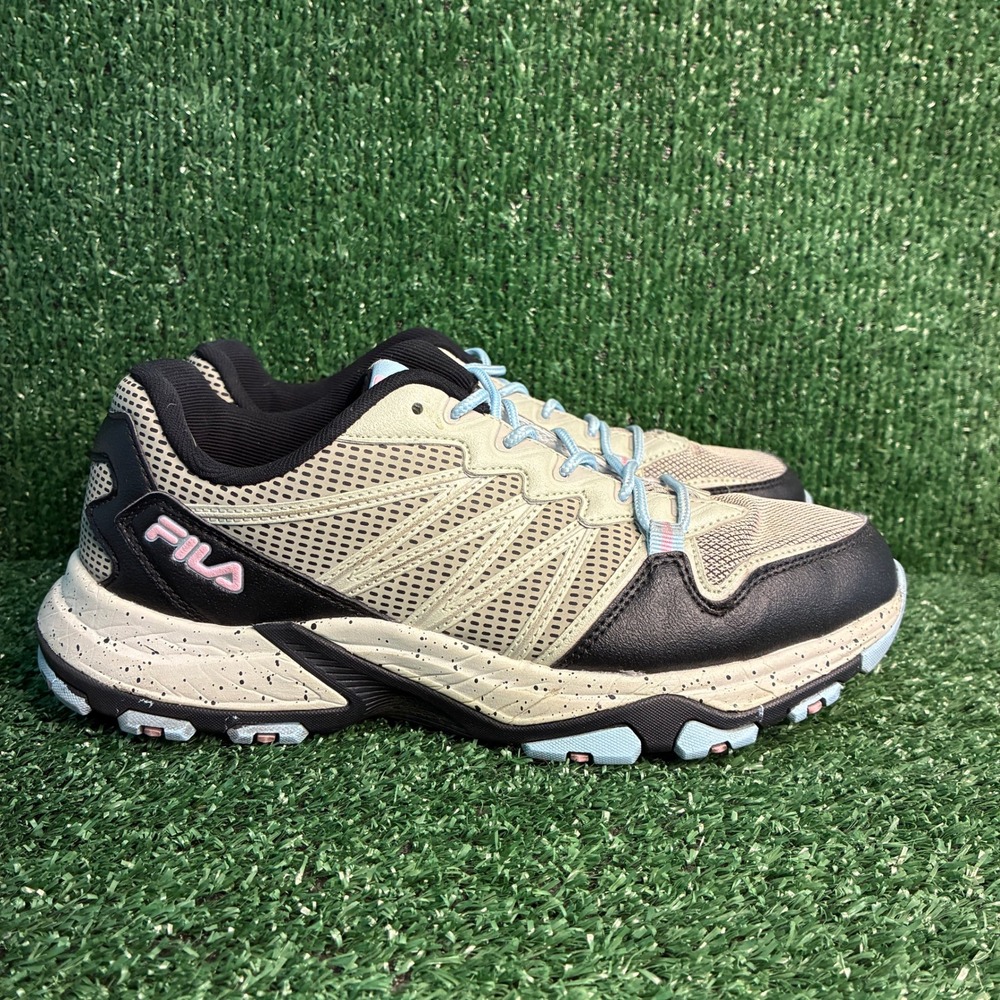 FILA Quadrix Mesh Trail Running Speckled Sole Hiking Shoes Tan Womens Size 7.5